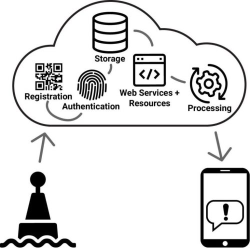 Graphic showing process of data through the ecosystem