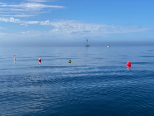 Spotter Buoy floating near Stannard Rock Lighthouse