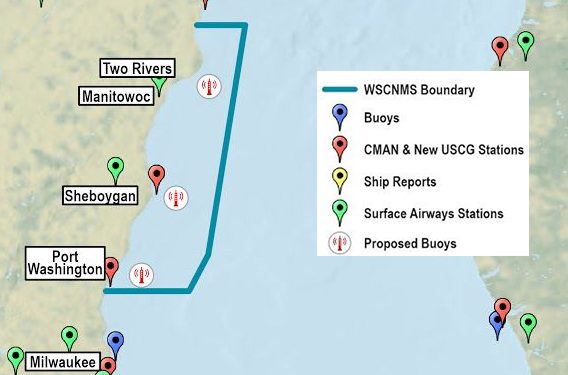 Proposed Locations of Three Buoys in Wiscons Shipwreck Coast National Marine Sanctuary