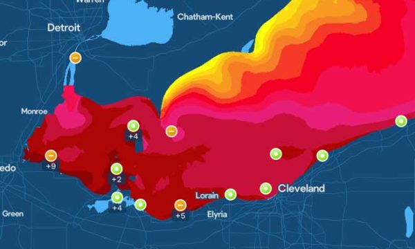 Seagull Data screenshot of water temperature in Lake Erie