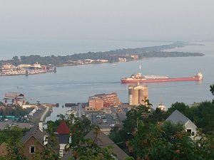 Looking down on the St. Louis Estuary
