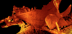 Bathymetry of ship wreck
