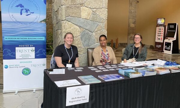 The Trent University team welcomed attendees at the registration table.