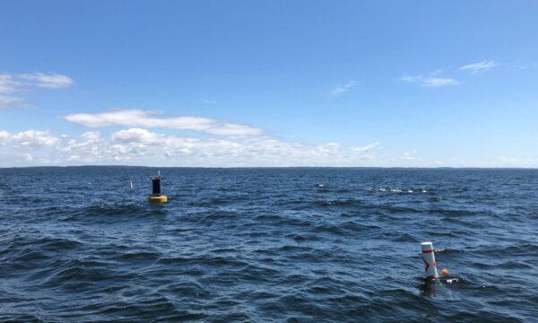 Green Bay Buoy on a beautiful, but choppy, day. Photo by Jessie Grow.