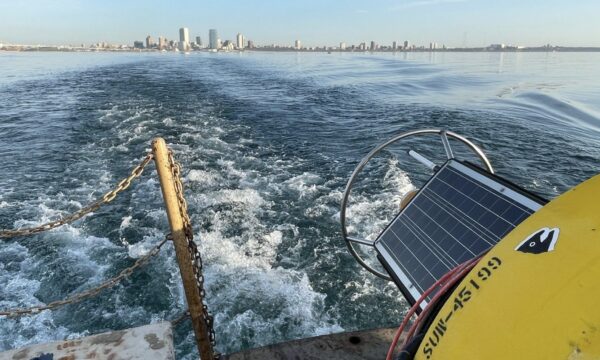 Salmon Unlimited Buoy Deployment_Leaving Milwaukee_by Jessie Grow The buoy leaving Milwaukee for the field season. Photo by Jessie Grow.
