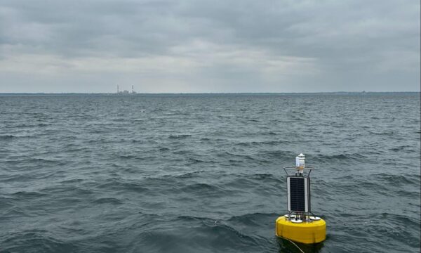the Shipwreck Sentinel far out from Sheboygan, WI. Photo by Caitlin Zant.