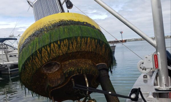 The Sleeping Bear Buoy retrieval. Photo by Kathryn Johncock.